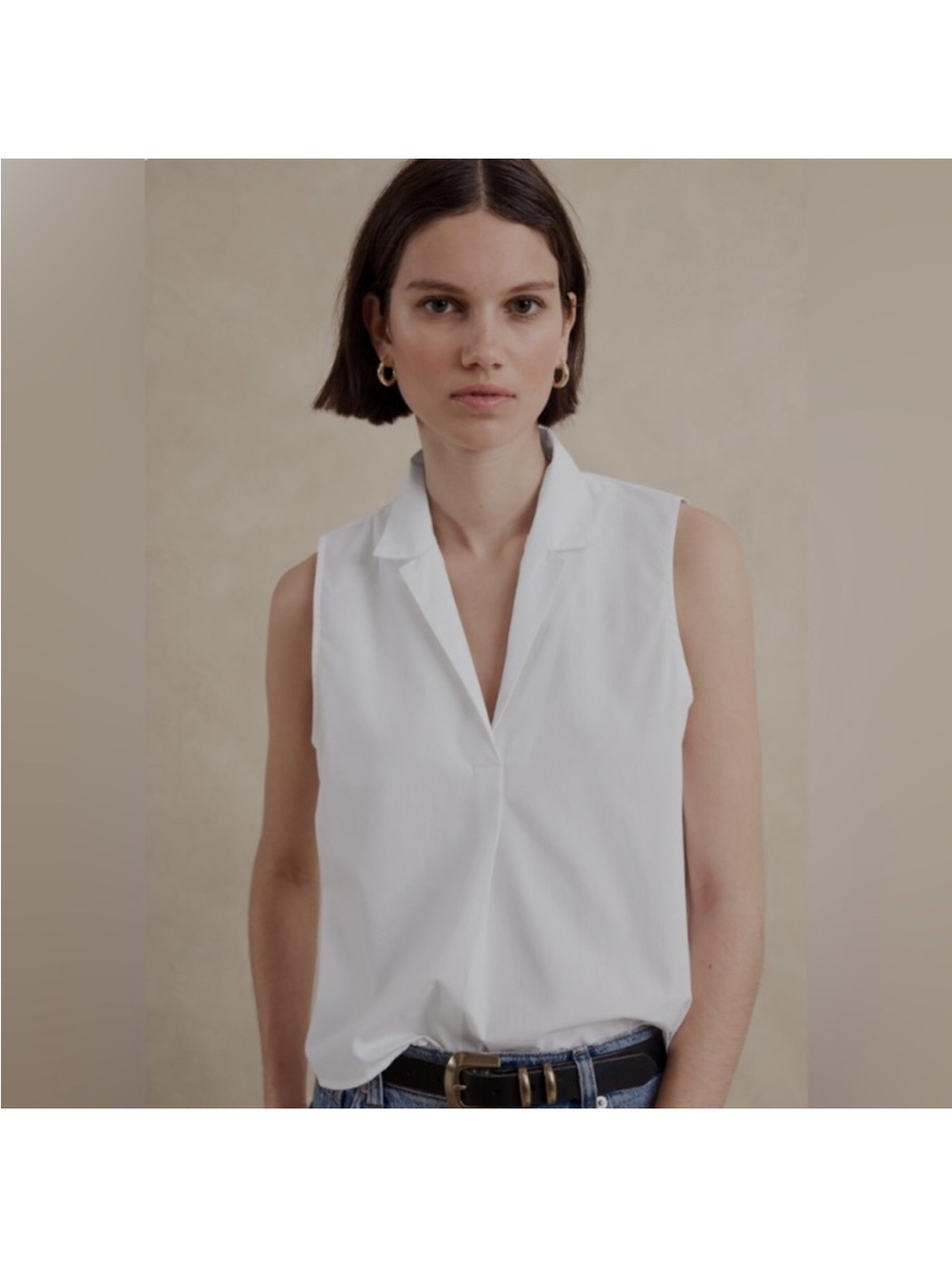 Banana Republic Poplin Collared Top